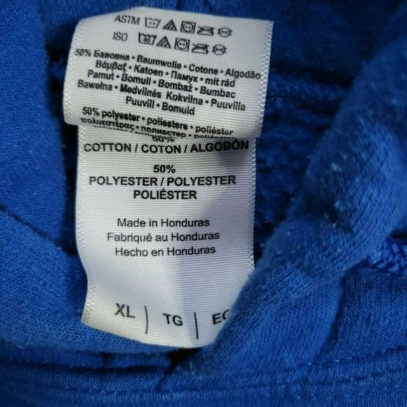 Gildan Heavy Blend Veteran Military Hoodie Sweatshirt Blue Vintage Skull Earned - Picture 7 of 12